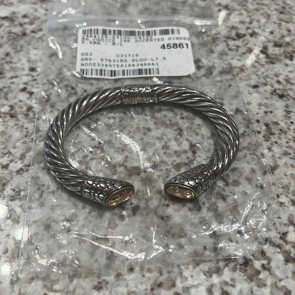Samuel B. Collection 18k Gold & Sterling Silver Twisted Rope Cuff